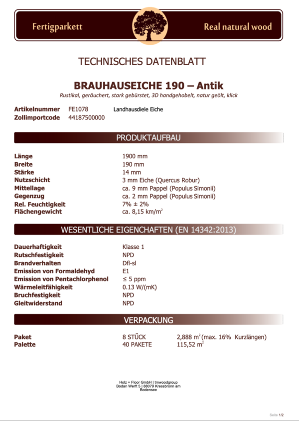 Vintage Intertimber Edition Brauhauseiche 190 - Antik