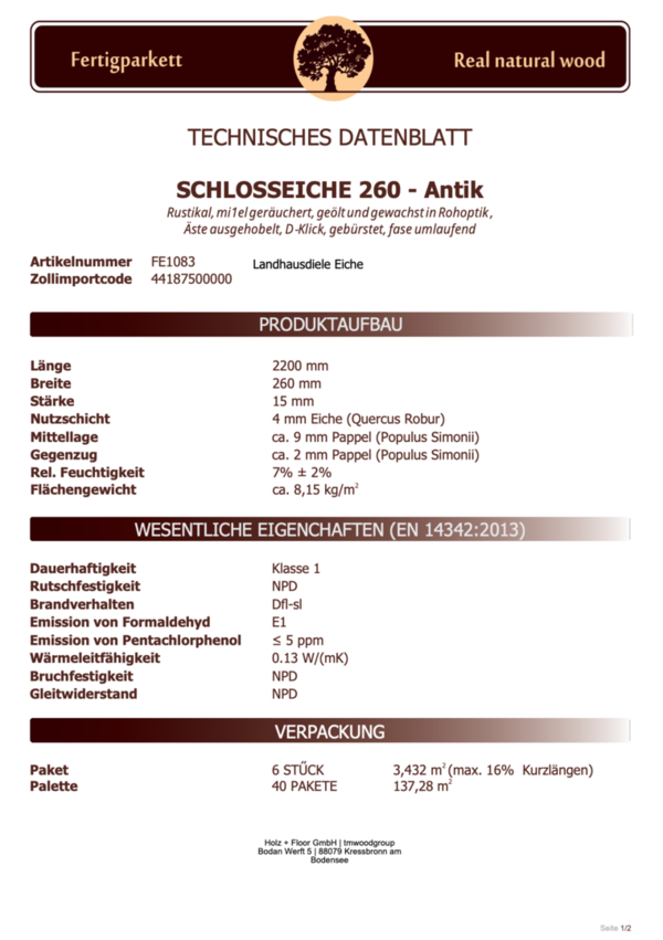 Vintage Interfloor Edition Schlosseiche 260 - Antik